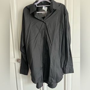 Black oversized button down blouse